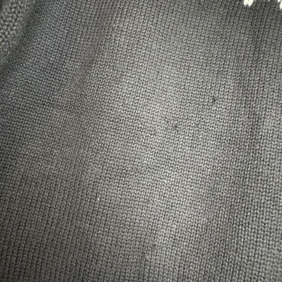 Talbots Nordic Knit Sweater Women's Large Black White Fair Isle Winter Holidays - Picture 10 of 11